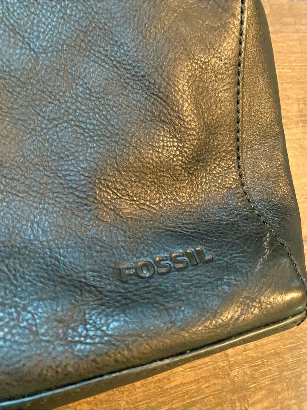 FOSSIL MERCER Double Zip Workbag Briefcase Messenger Crossbody Black Leather
